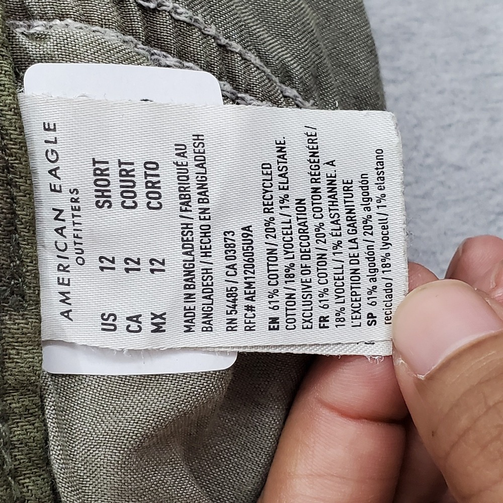American Eagle Outfitters Women Pants 12 Green Cargo Wide-Leg High Rise Baggy - Picture 13 of 15